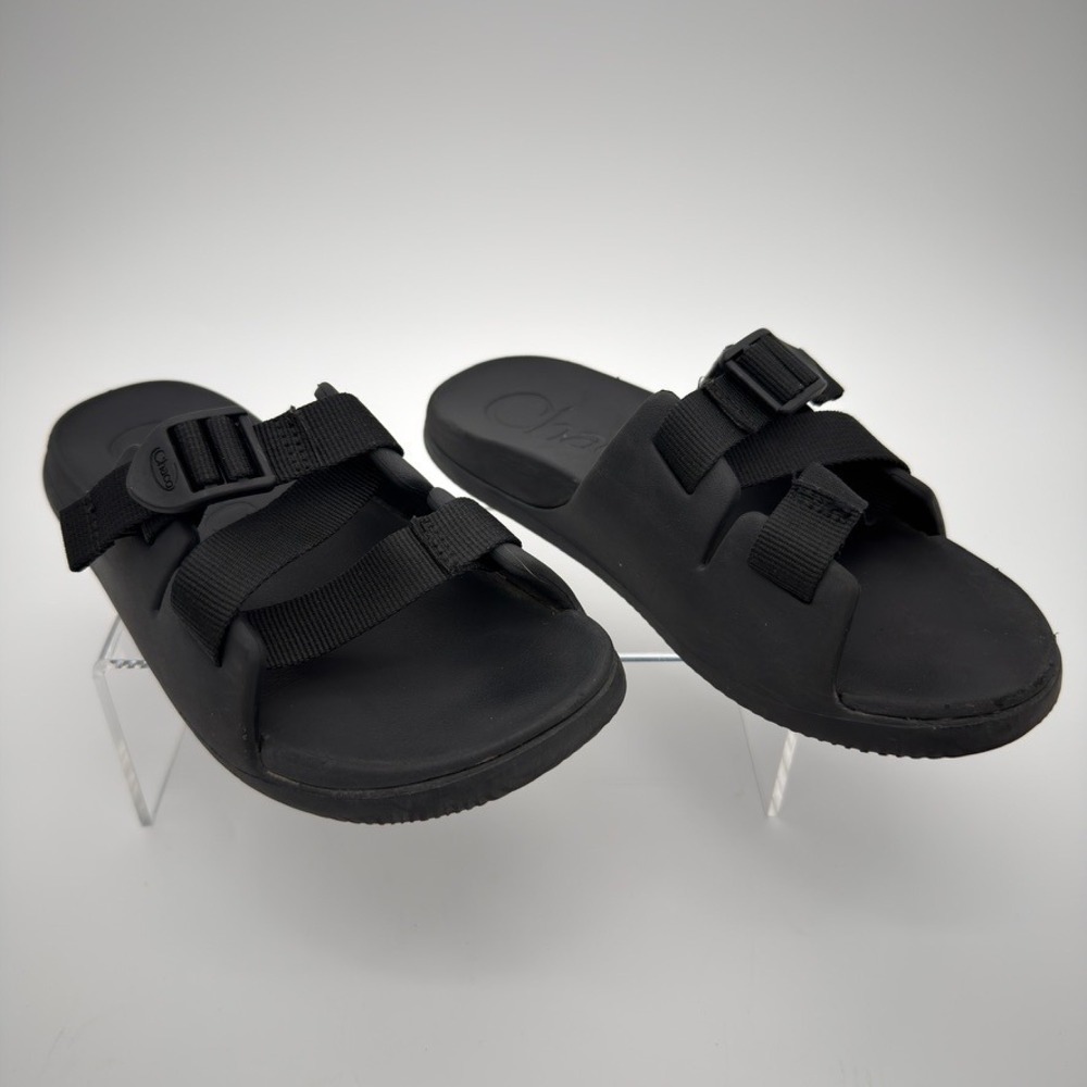 Chaco Chillos Slide Sandals‎ Black Adjustable Webbing Kids Size 4